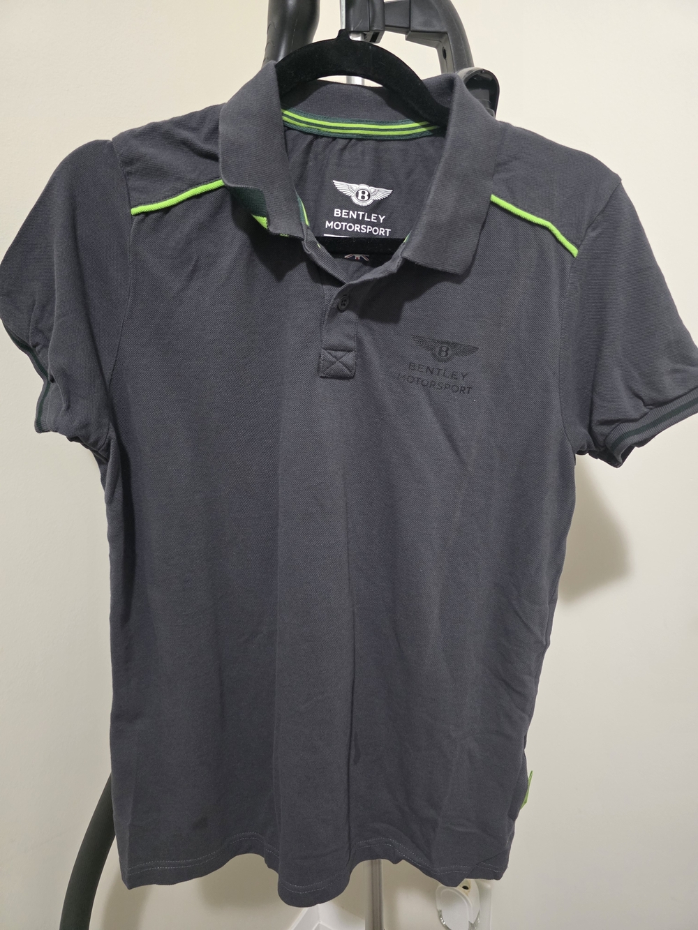 Bentley Dark Gray Polo with Lime Trim
